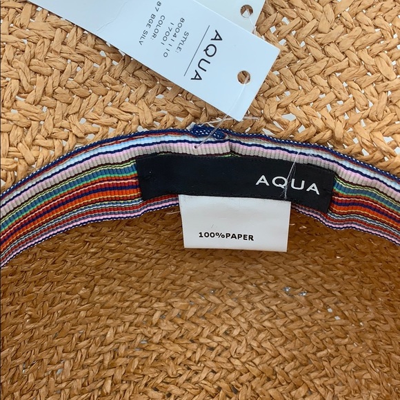 4/$25 Aqua 🏖 Women’s Straw Paper SunHat Hat NWT - Picture 3 of 4
